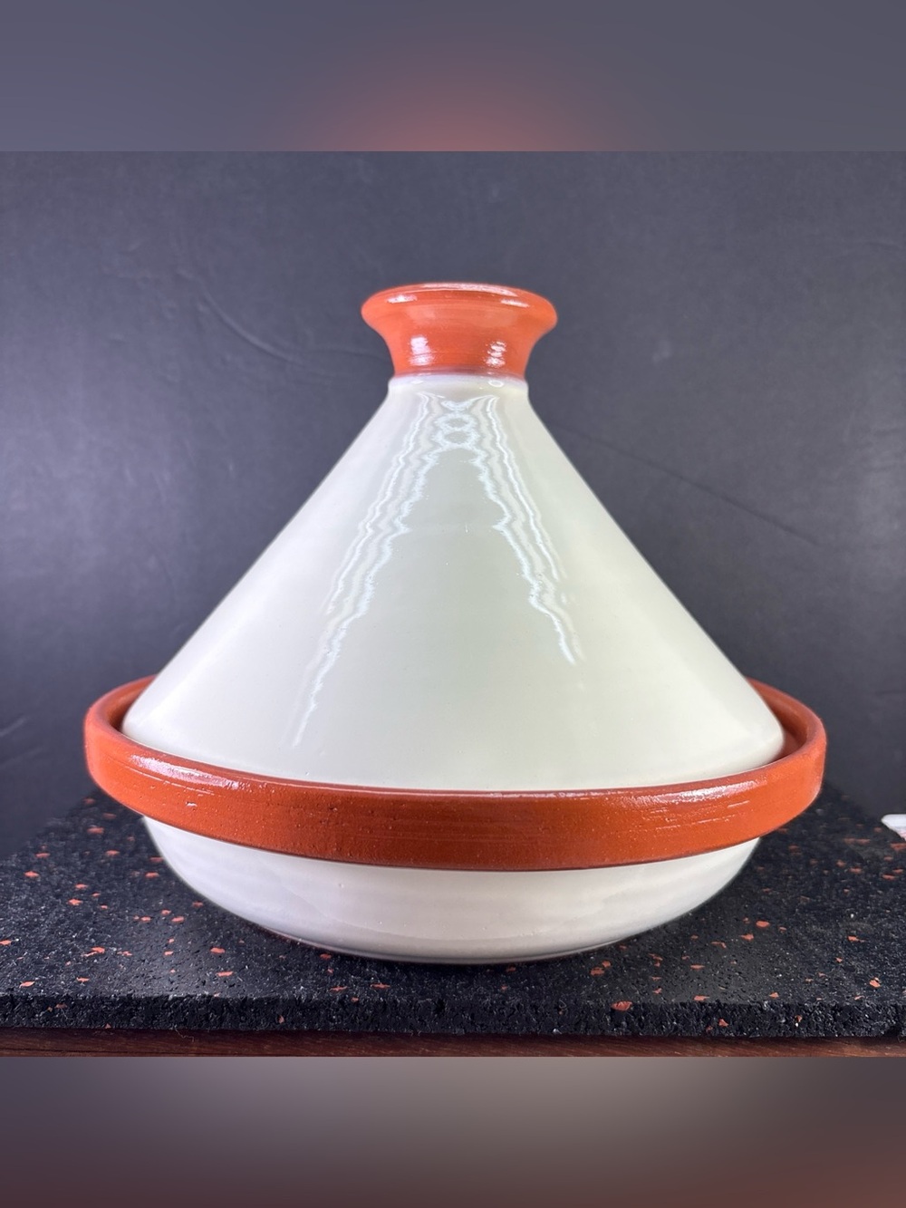 Tagine Stovetop Ceramic Cooket by Le Souk Ceramique, Made in Tunisia 7.5” X 8.75